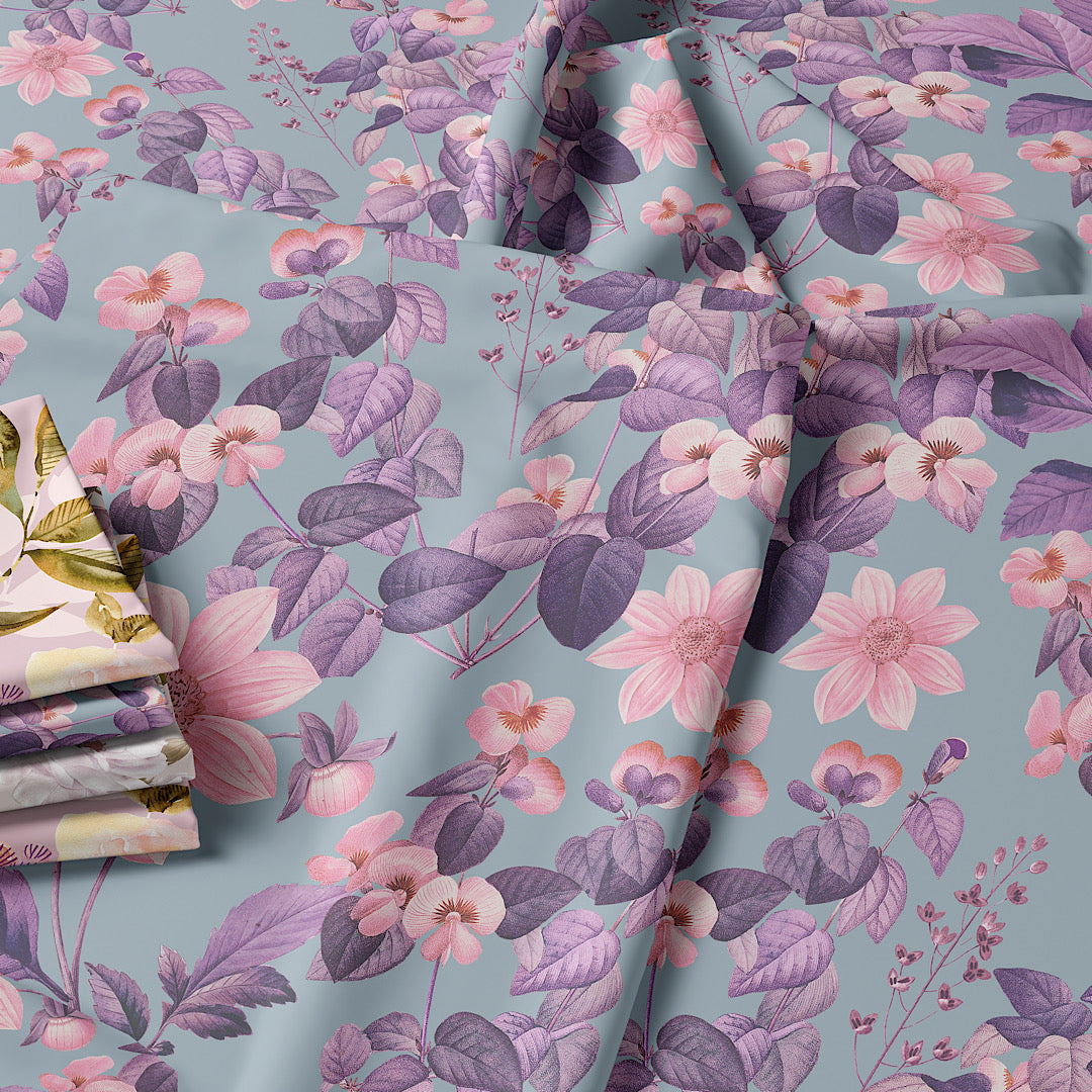 Purple Orchids - Cotton Tana Lawn