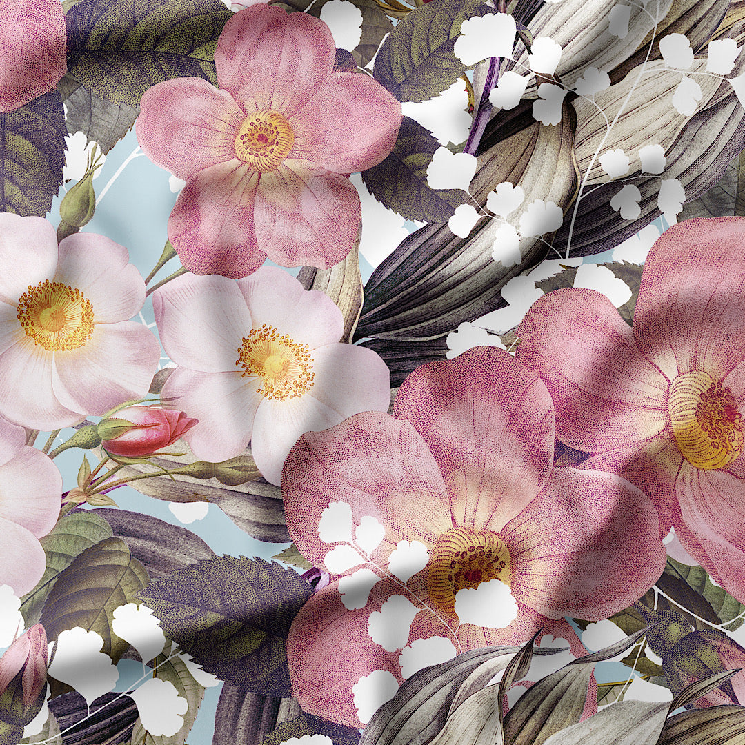 Pink Camellias - Cotton Tana Lawn