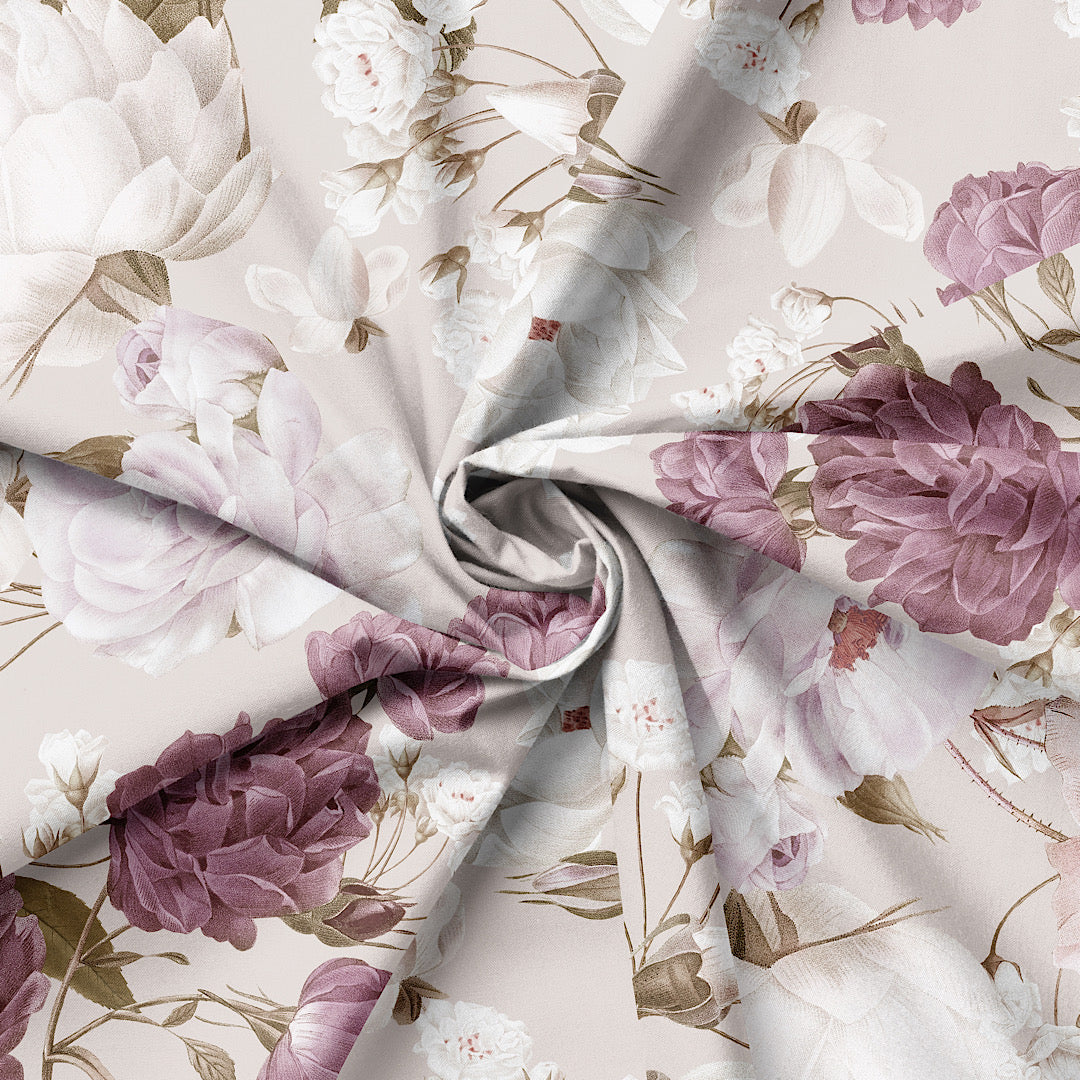 Purple Roses - Cotton Tana Lawn