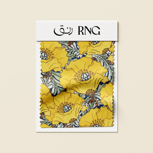 Yellow Poppies  - Cotton Tana Lawn